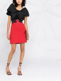 Alexander McQueen pleated crepe A-line skirt