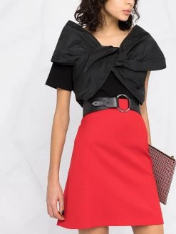 Alexander McQueen pleated crepe A-line skirt