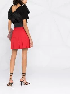 Alexander McQueen pleated crepe A-line skirt