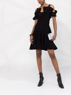Alexander McQueen ruffle-sleeve skater dress