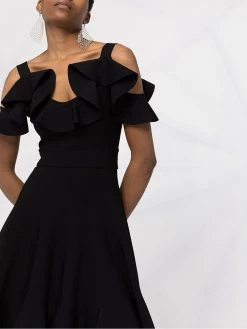 Alexander McQueen ruffle-sleeve skater dress