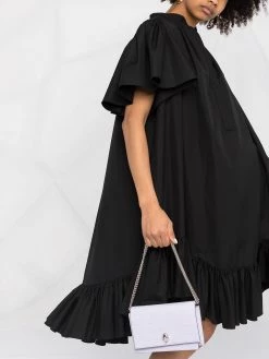 Alexander McQueen ruffle-trim cotton-poplin shirtdress