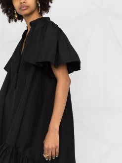 Alexander McQueen ruffle-trim cotton-poplin shirtdress
