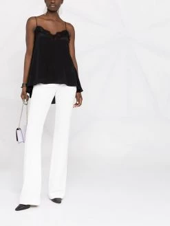 Alexander McQueen lace-embellished draped top