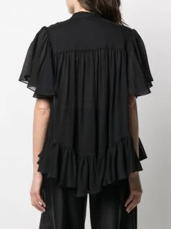 Alexander McQueen sheer ruffled blouse