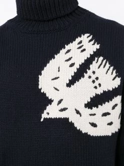 Alexander McQueen bird-print intarsia-knit jumper
