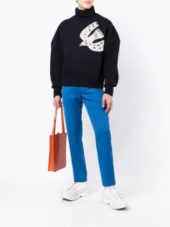 Alexander McQueen bird-print intarsia-knit jumper