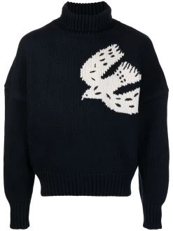 Alexander McQueen bird-print intarsia-knit jumper