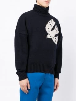 Alexander McQueen bird-print intarsia-knit jumper