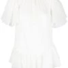 Alexander McQueen band-collar ruffled blouse