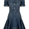 Alexander McQueen puff-sleeve denim dress