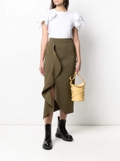 Alexander McQueen draped high-waisted pencil skirt