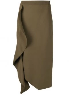 Alexander McQueen draped high-waisted pencil skirt