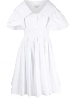 Alexander McQueen puff-sleeve poplin dress