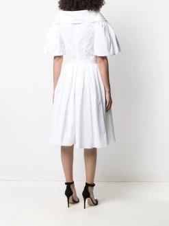 Alexander McQueen puff-sleeve poplin dress