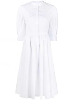 Alexander McQueen flared draped-back shirtdress