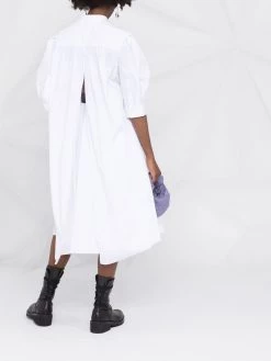 Alexander McQueen flared draped-back shirtdress