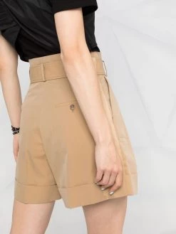 Best Sale ✔️ Alexander McQueen Paperbag waist turn up shorts ✨ 8 Alexander McQueen paperbag-waist turn-up shorts