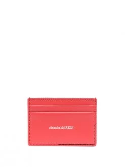 Alexander McQueen logo-print leather cardholder