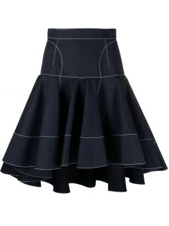 Alexander McQueen contrast-stitch ruffled skirt