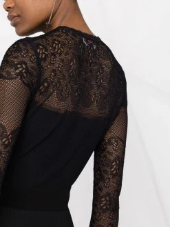 Alexander McQueen lace ribbed-knit cardigan