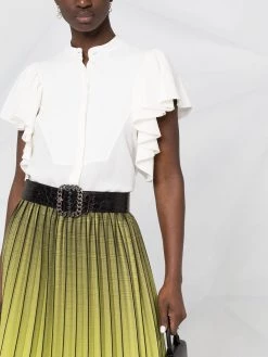 Alexander McQueen ruffled-sleeve silk shirt