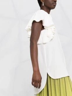 Alexander McQueen ruffled-sleeve silk shirt