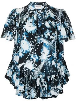 Alexander McQueen floral-print silk shirt
