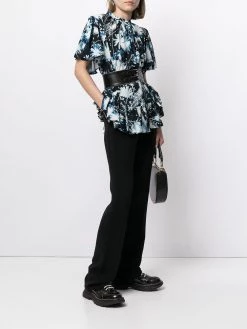 Alexander McQueen floral-print silk shirt