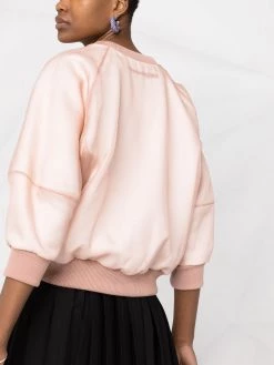 Alexander McQueen organza overlay cropped sweatshirt