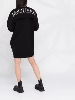 Alexander McQueen logo-embroidered sweatshirt dress