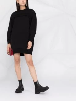Alexander McQueen logo-embroidered sweatshirt dress