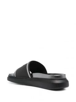 Alexander McQueen logo-print flatform slides
