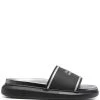 Alexander McQueen logo-print flatform slides