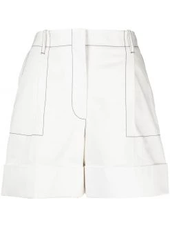 Alexander McQueen contrast-stitching cotton shorts