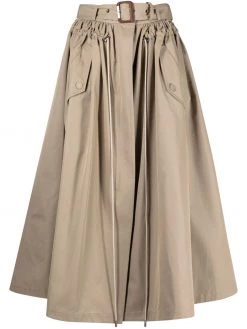 Alexander McQueen belted A-line midi skirt