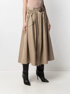 Alexander McQueen belted A-line midi skirt