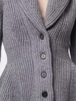 Alexander McQueen rib-knit peplum cardigan