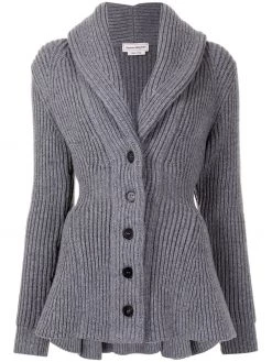 Alexander McQueen rib-knit peplum cardigan