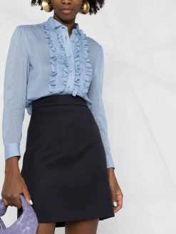 Alexander McQueen rear-pleated straight-fit skirt