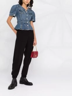 Cheapest 🤩 Alexander McQueen Puff sleeve denim top ✔️ 9 Alexander McQueen puff-sleeve denim top