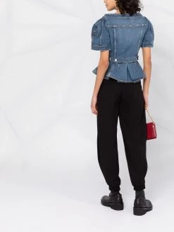 Cheapest 🤩 Alexander McQueen Puff sleeve denim top ✔️ 11 Alexander McQueen puff-sleeve denim top