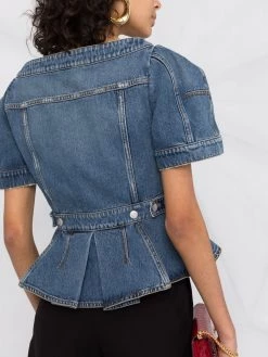 Cheapest 🤩 Alexander McQueen Puff sleeve denim top ✔️ 8 Alexander McQueen puff-sleeve denim top