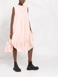 Alexander McQueen ruffle-hem sleeveless dress