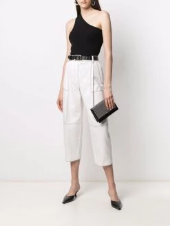 Alexander McQueen contrast-stitch cropped trousers