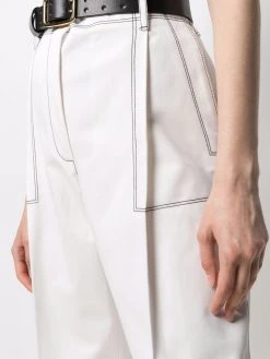 Alexander McQueen contrast-stitch cropped trousers