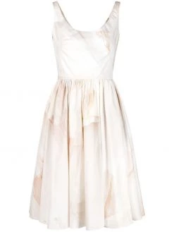 Alexander McQueen engineered tulle toile print flared dress