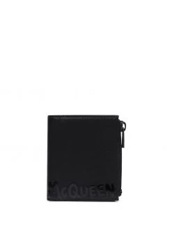 Alexander McQueen graffiti tonal logo mini wallet