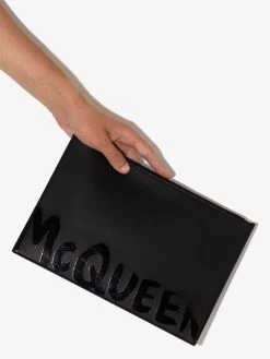 Alexander McQueen Graffiti logo-print clutch bag