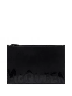 Alexander McQueen Graffiti logo-print clutch bag